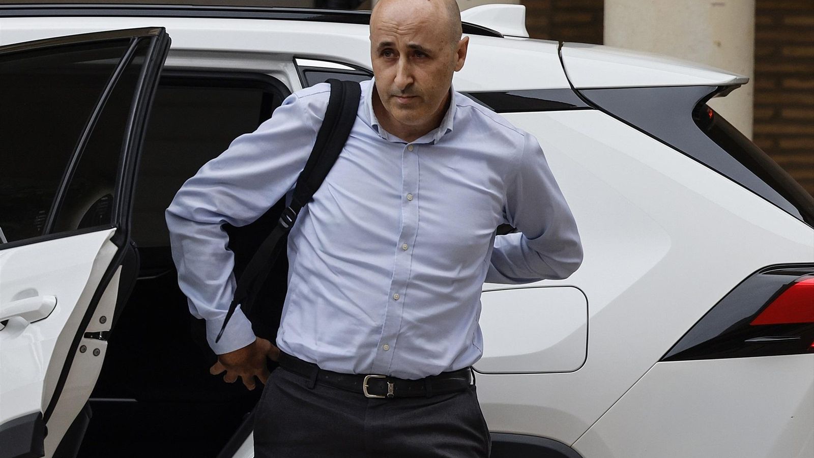 El president de la Confederació Hidrogràfica del Xúquer, Miguel Polo, a la seua arribada al jutjat
