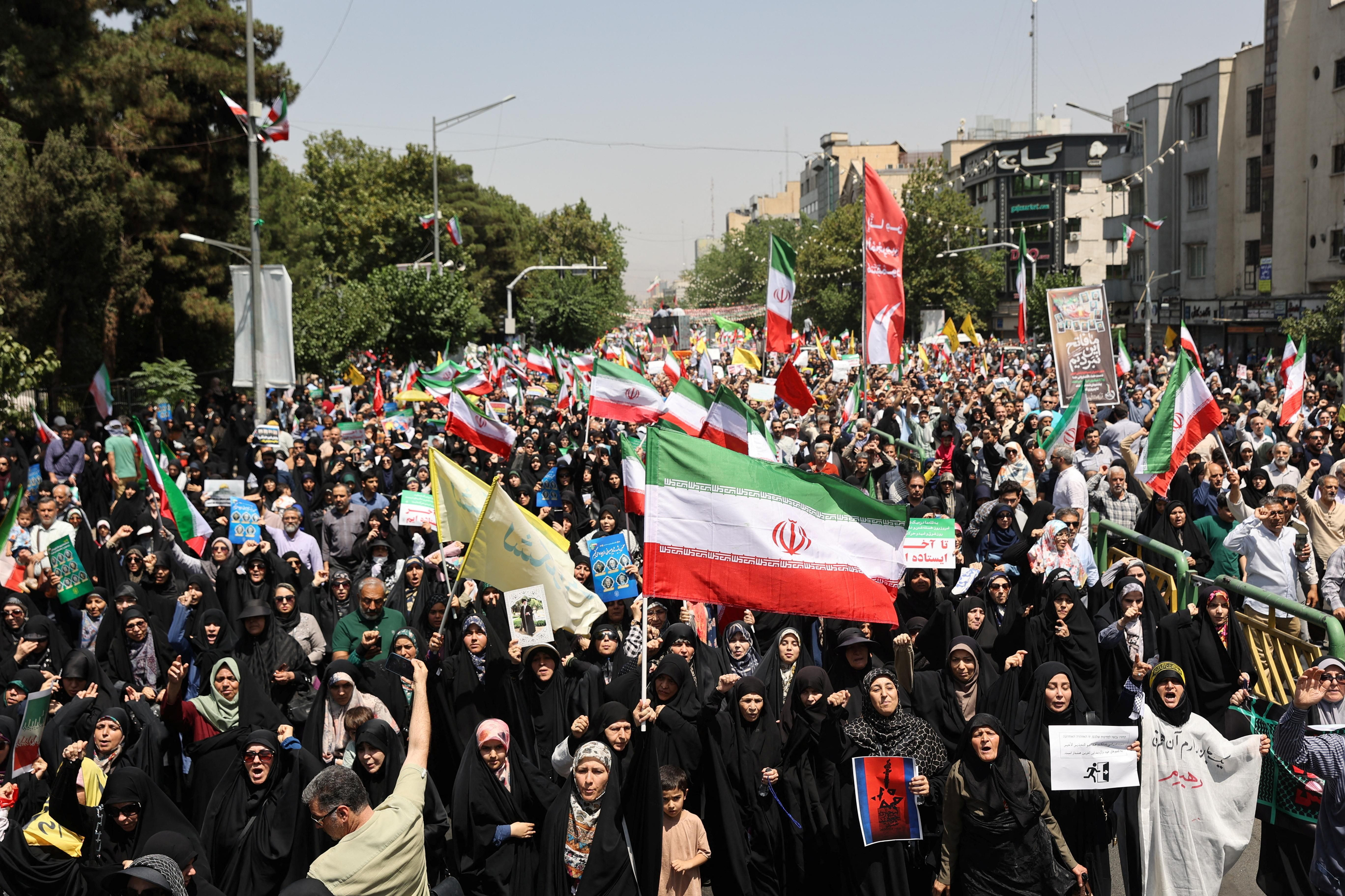 Protesta antiisraelinana a Teheran, capital d'Irán Protesta antiisraelinana a Teheran, capital d'Irán