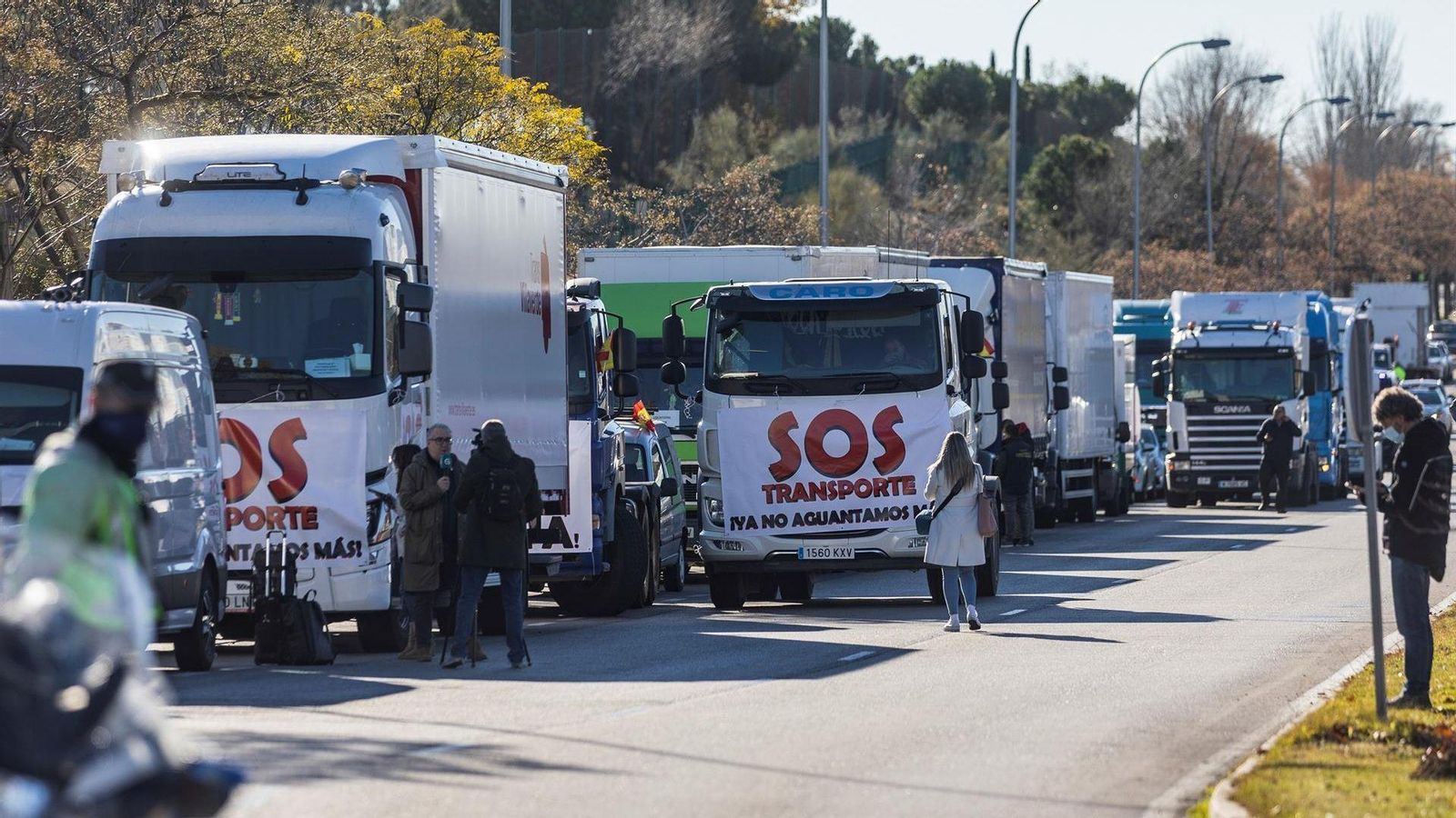 Manifestació del sector del transport, dimecres passat a Madrid Manifestació dels transportistes a Madrid el passat dimecres