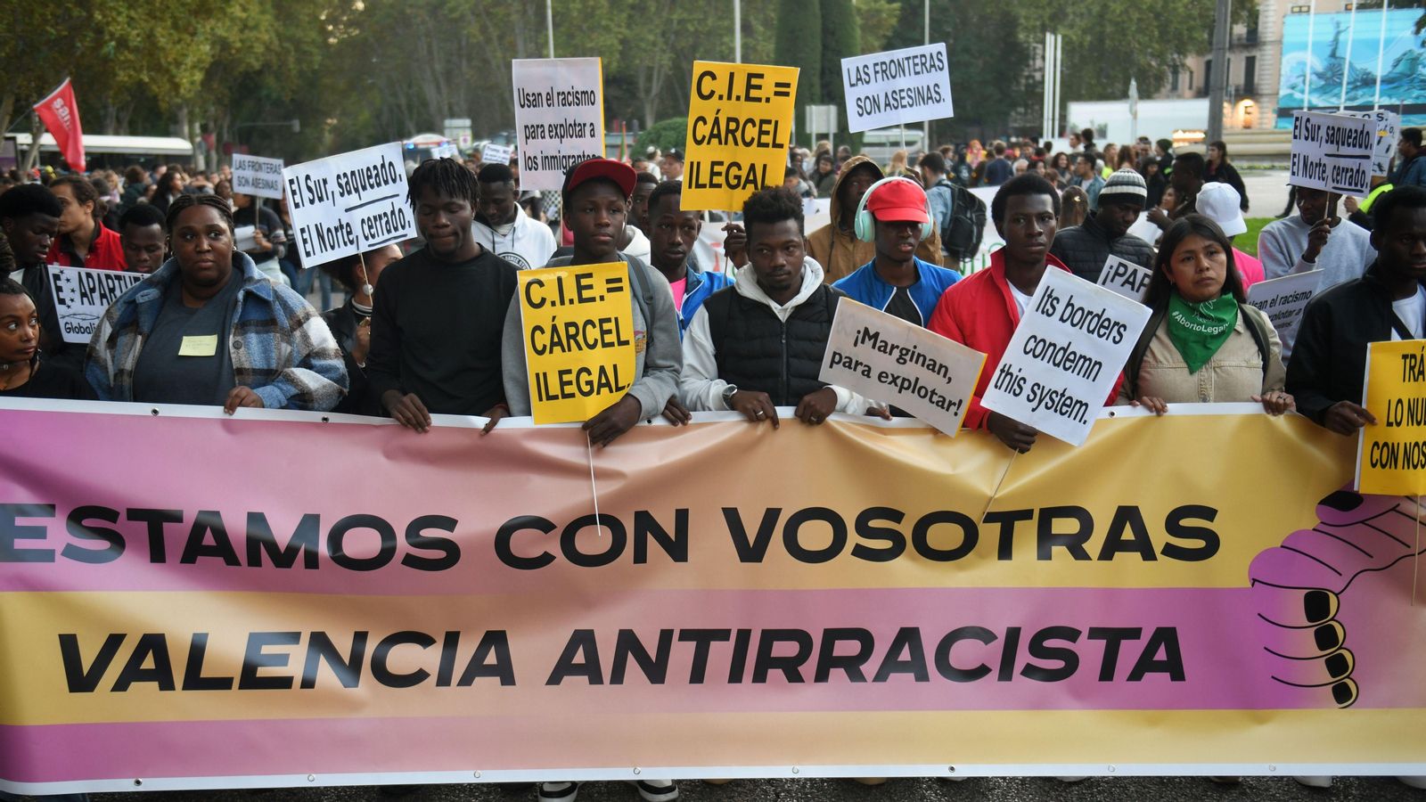 Convocatòria antiracista a Madrid en solidaritat amb les pesones migrants afectades per la dana