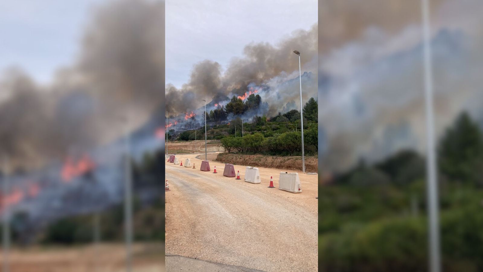 Imatge de l'incendi a Ràfol d'Almunia (Marina Alta)