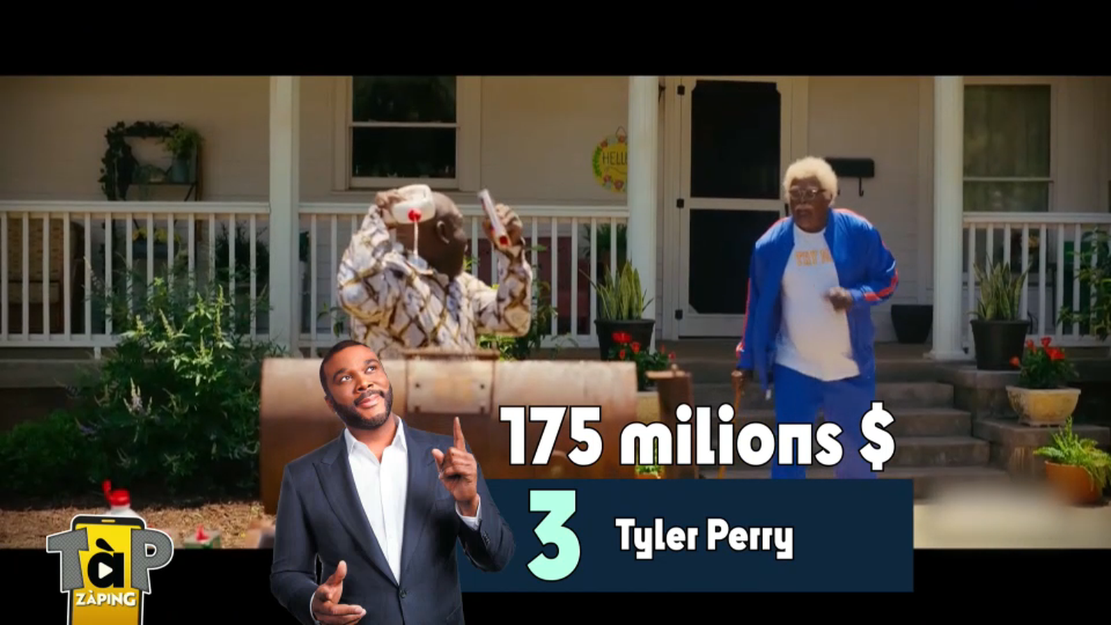 L'actor Tyler Perry en tercer lloc