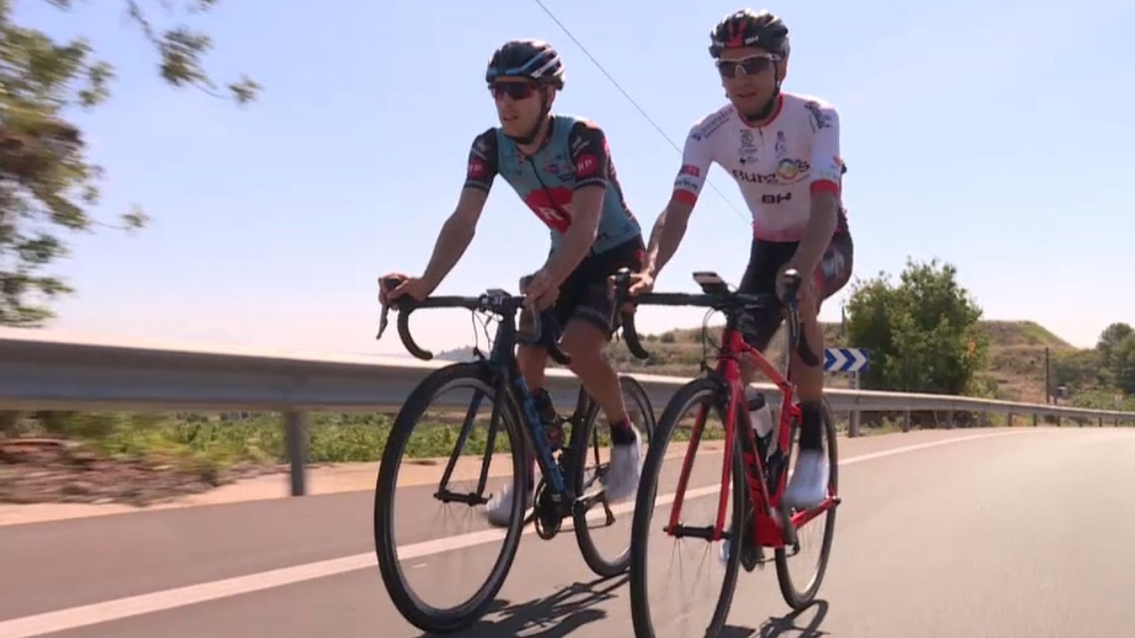 Òscar Pelegrí i Òscar Cabedo durant un entrenament.