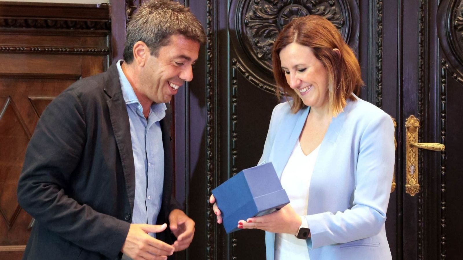 Mazón ha acudit aquest dimarts a l'Ajuntament de València convidat per l'alcaldessa, María José Catalá