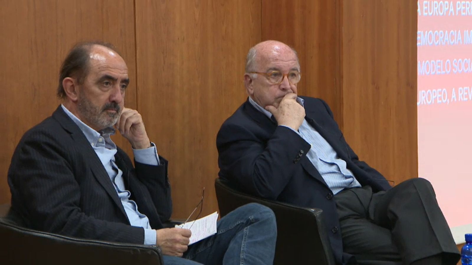 Daniel Innerarity i Joaquín Almunia en 'Dialegs' de l'Ivie i la Fundació Ernest LLuch