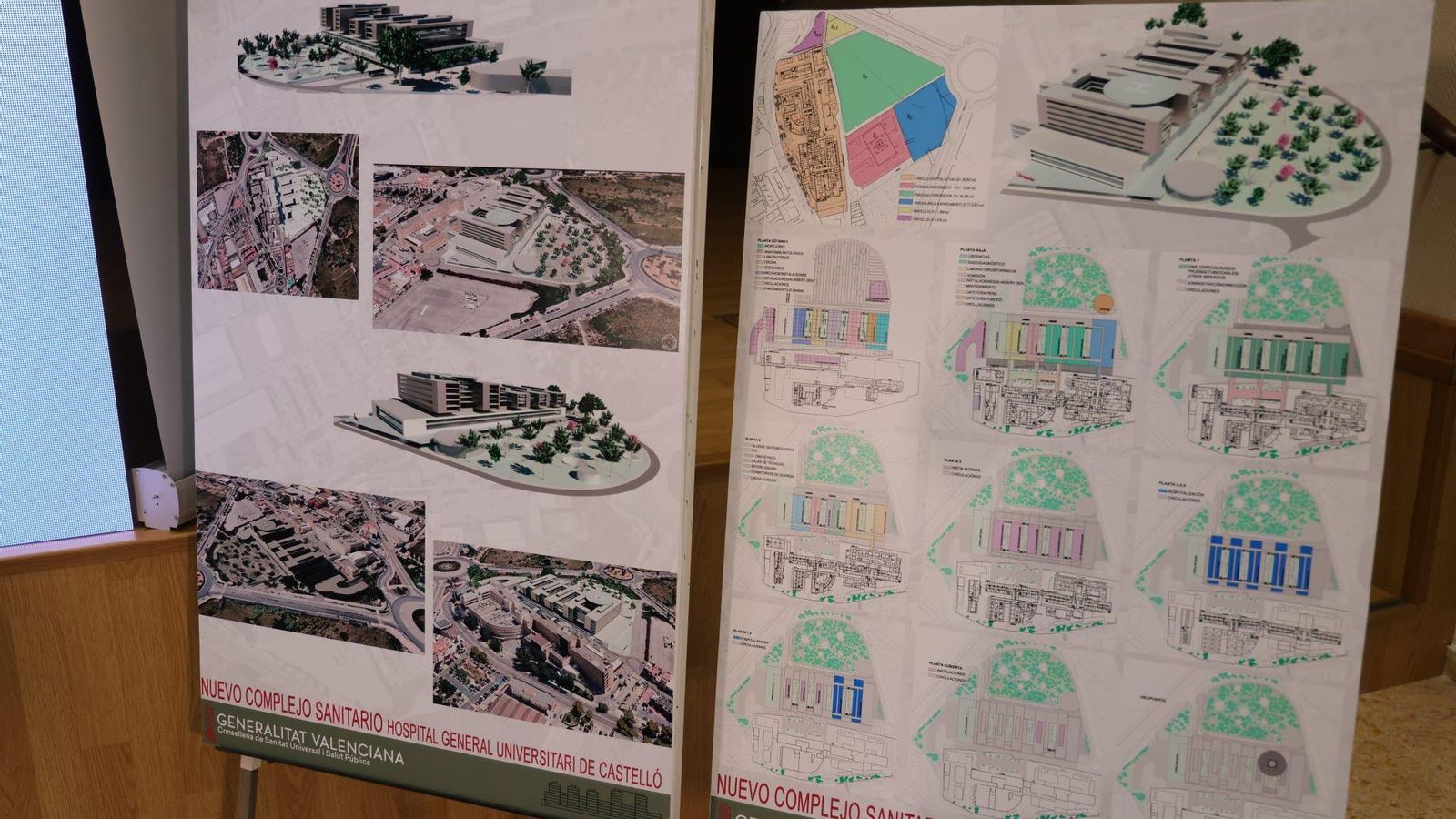 Panells explicatius de les diferents fases de l'ampliació de l'Hospital General de Castelló