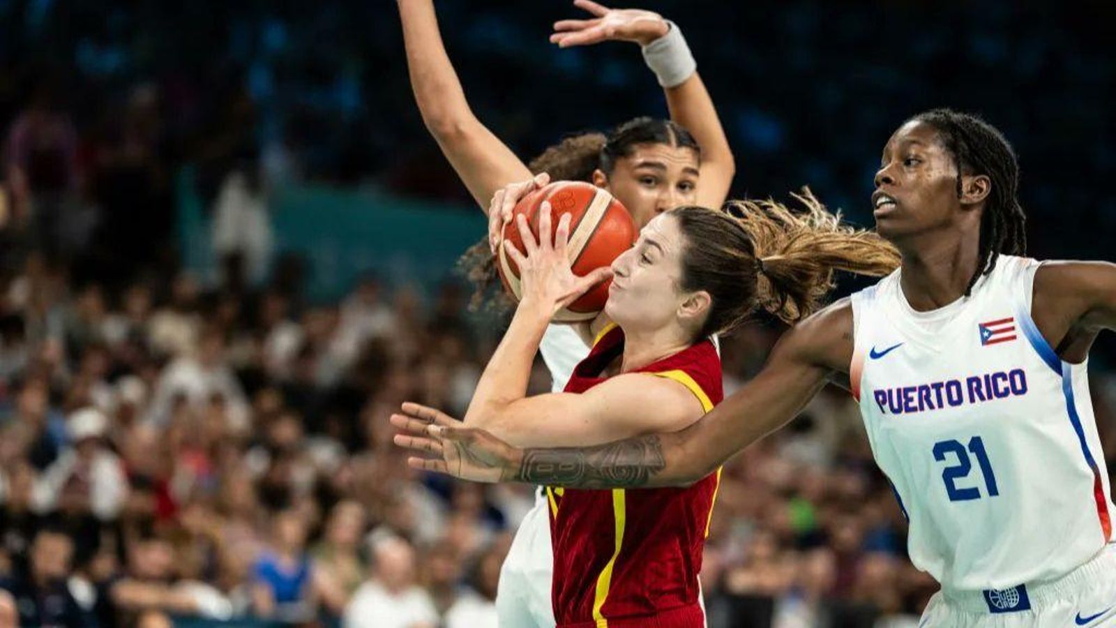 Imatge del partit entre Espanya i Puerto Rico