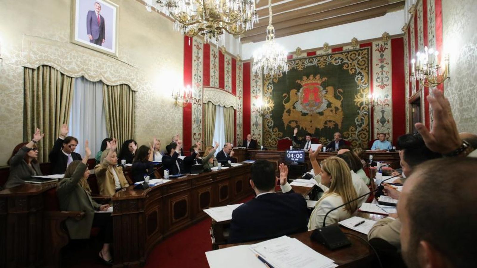 Imatge d'arxiu durant la celebració d'un ple municipal