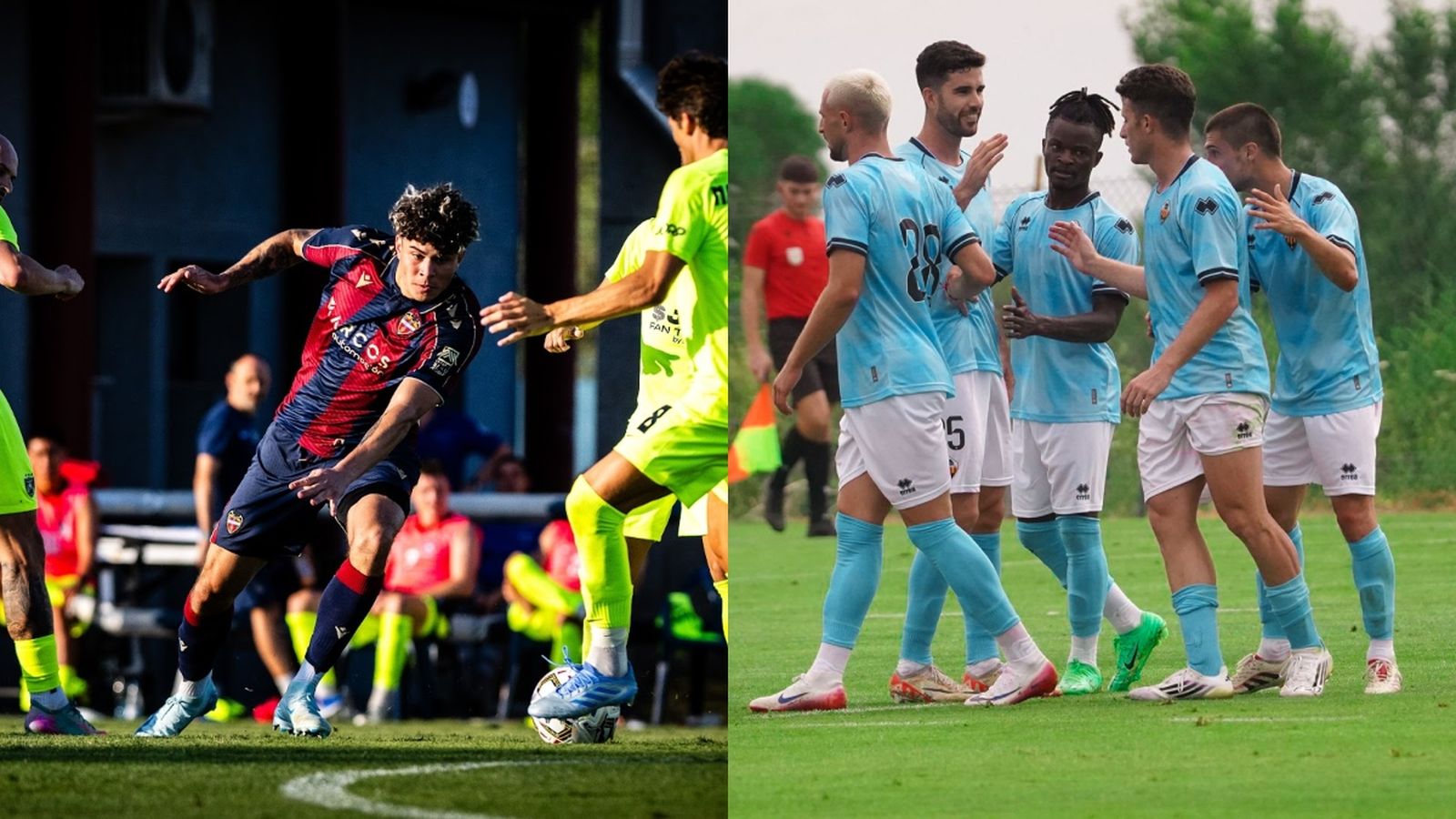 Imatge de jugadors del Llevant i el Castelló durant la pretemporada