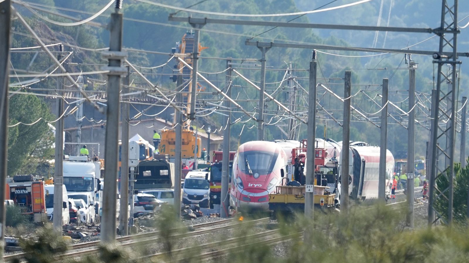 Imatge de la zona del sinistre ferroviari en Adamuz, Córdoba