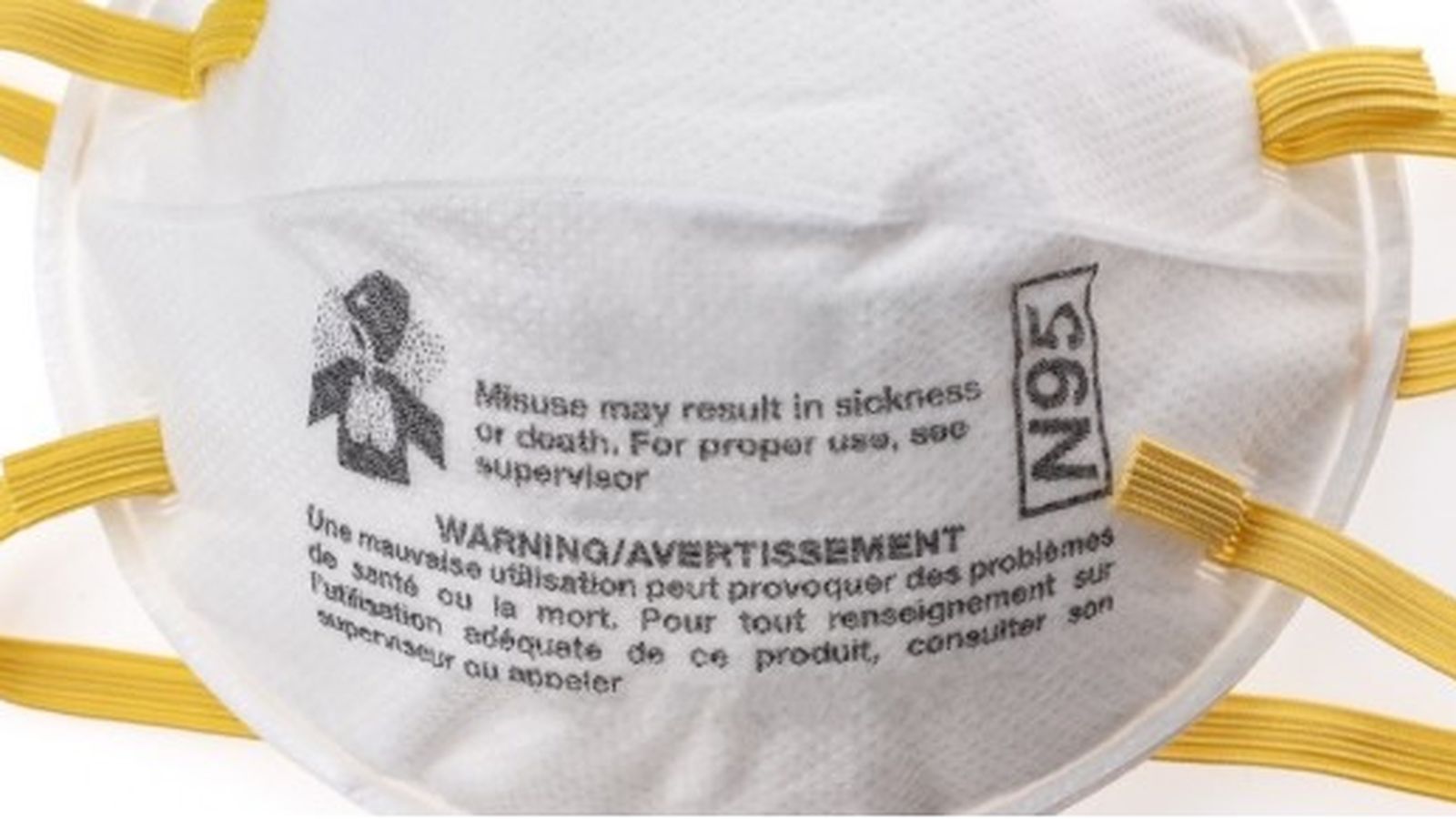 Model d'una mascareta que no compleix els requisits essencials de salut i seguretat