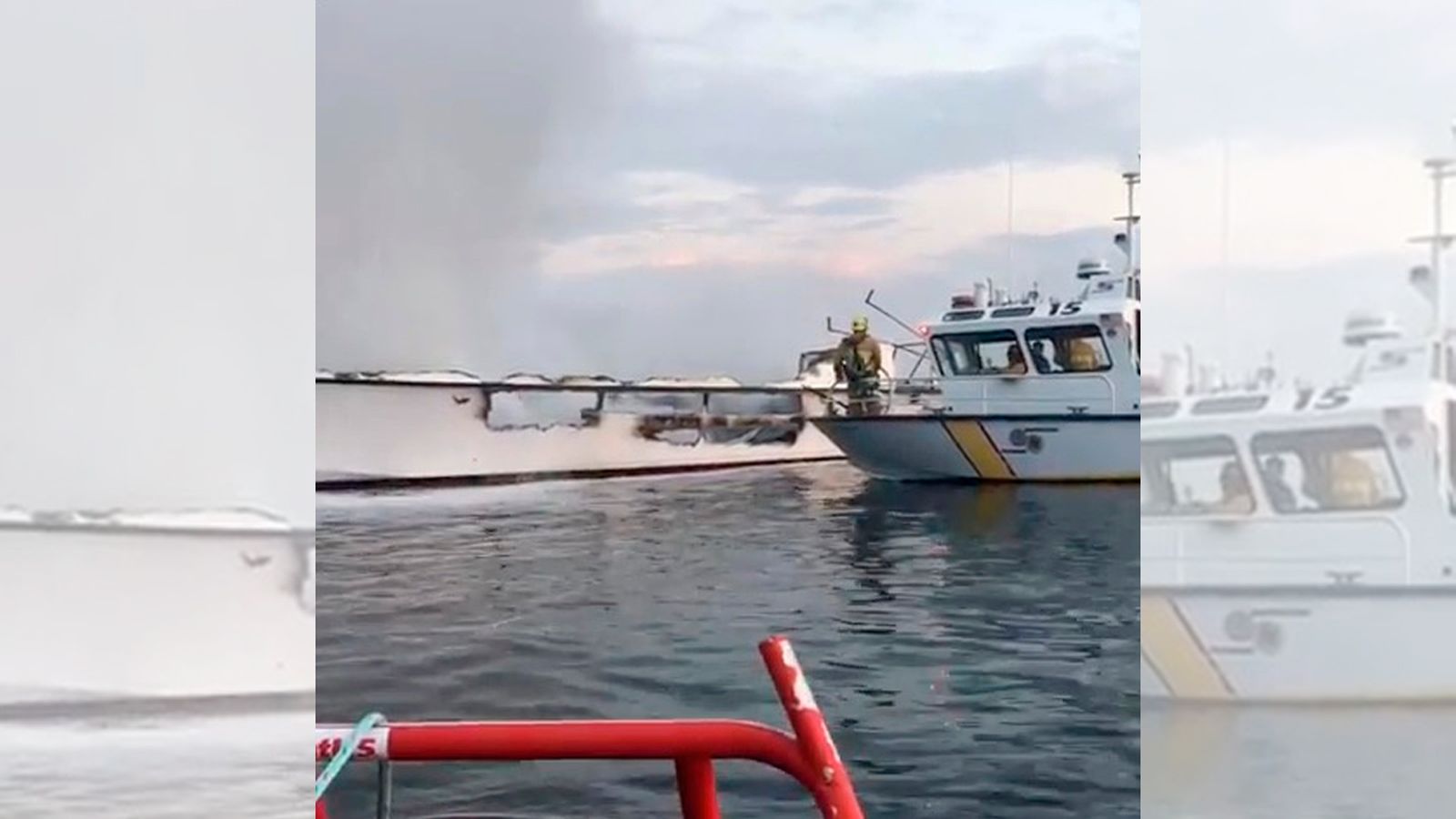 El vaixell de busseig Conception després de l’incendi