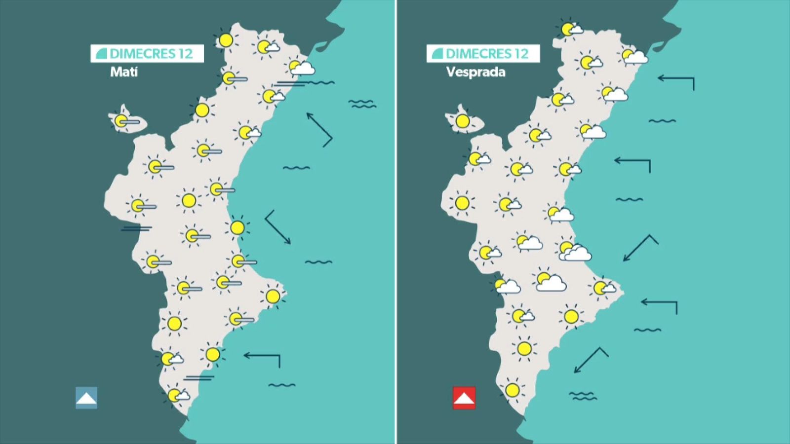La previsió meteorològica per a este dimecres