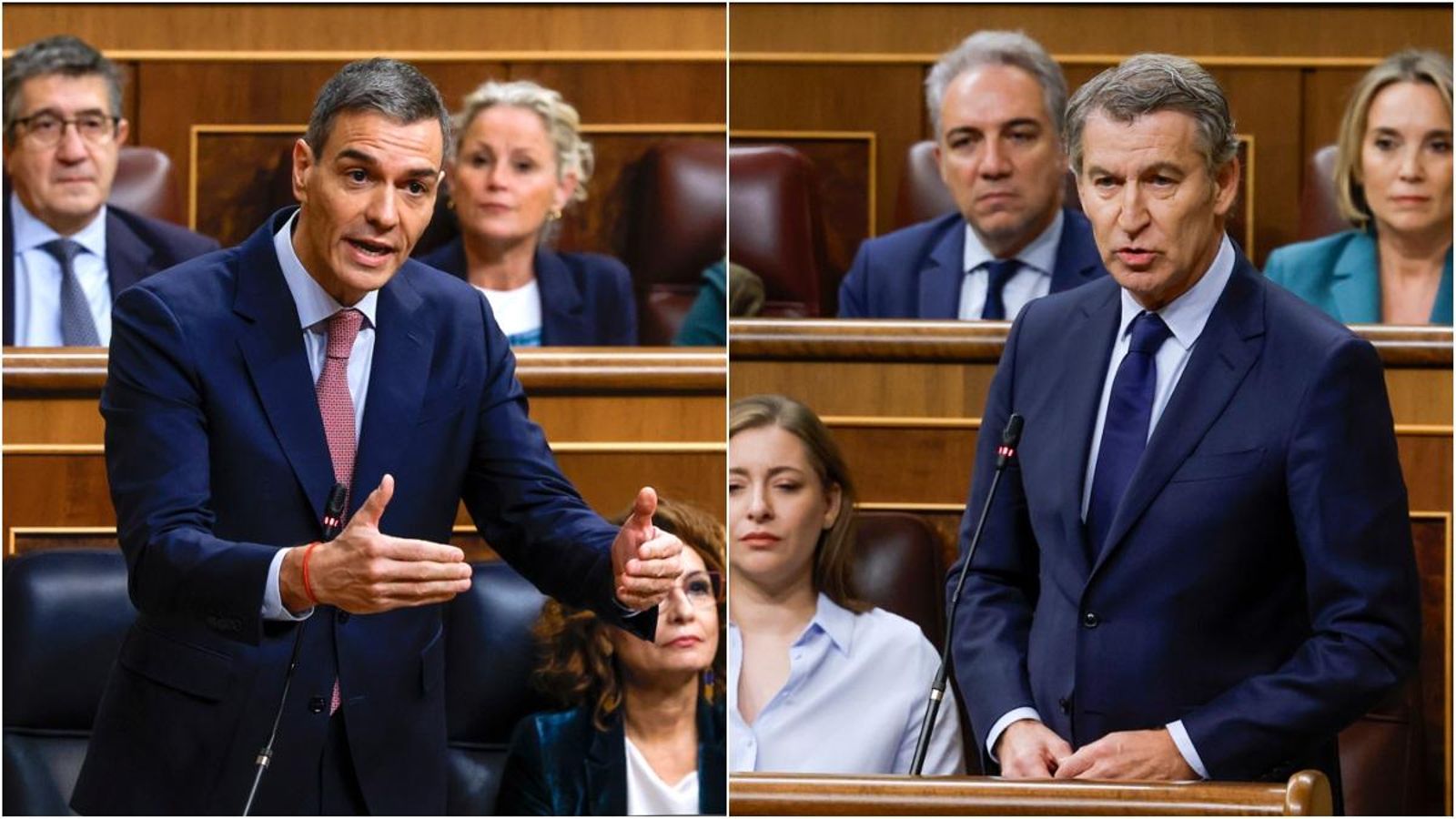 D'esquerra a dreta, el president del govern espanyol i el líder del PP