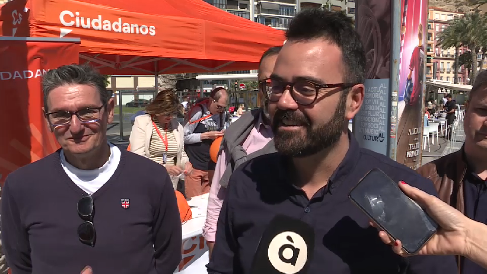 Adrián Santos, alcaldable de Ciutadans a la ciutat d'Alacant, aquest diumenge en un acte de precampanya