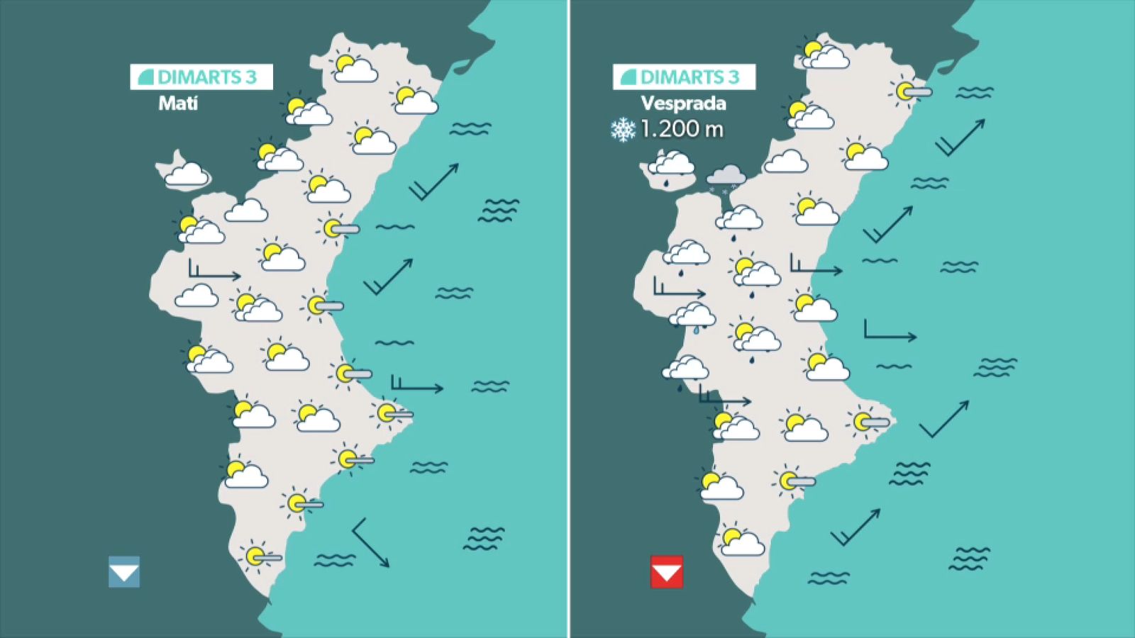 La previsió de dimarts 3 de febrer