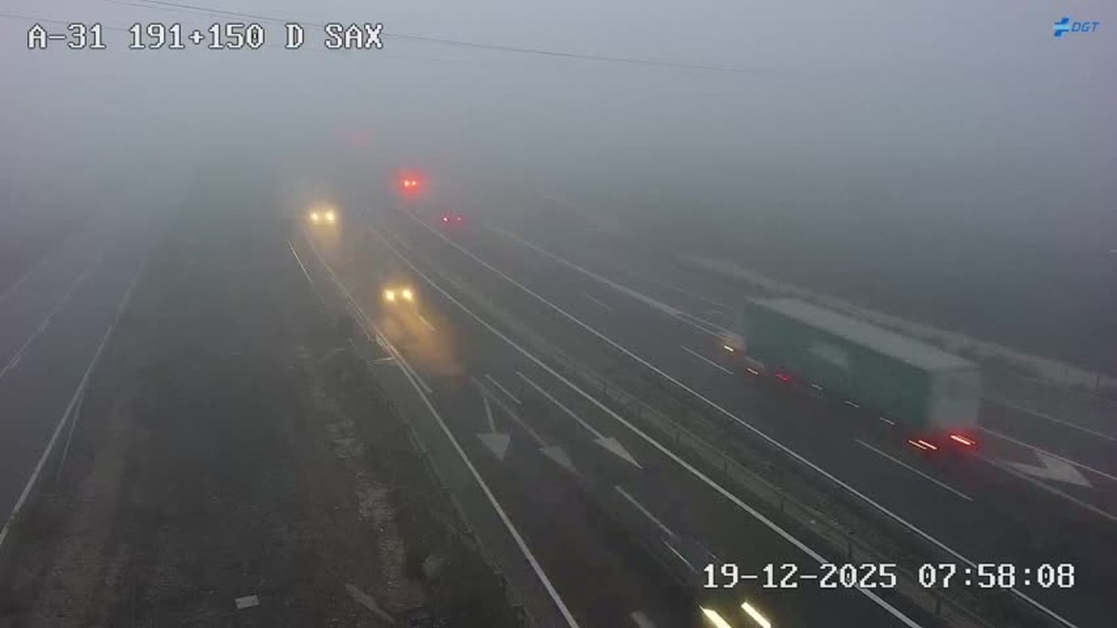 Bancs de boira este divendres a l'A-31 per Villena