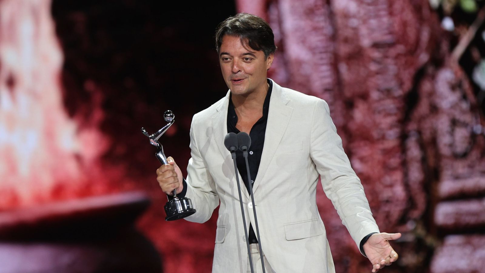 El productor Cristóbal García, en recollir el premi a millor pel·lícula iberoamericana per 'La Cena'
