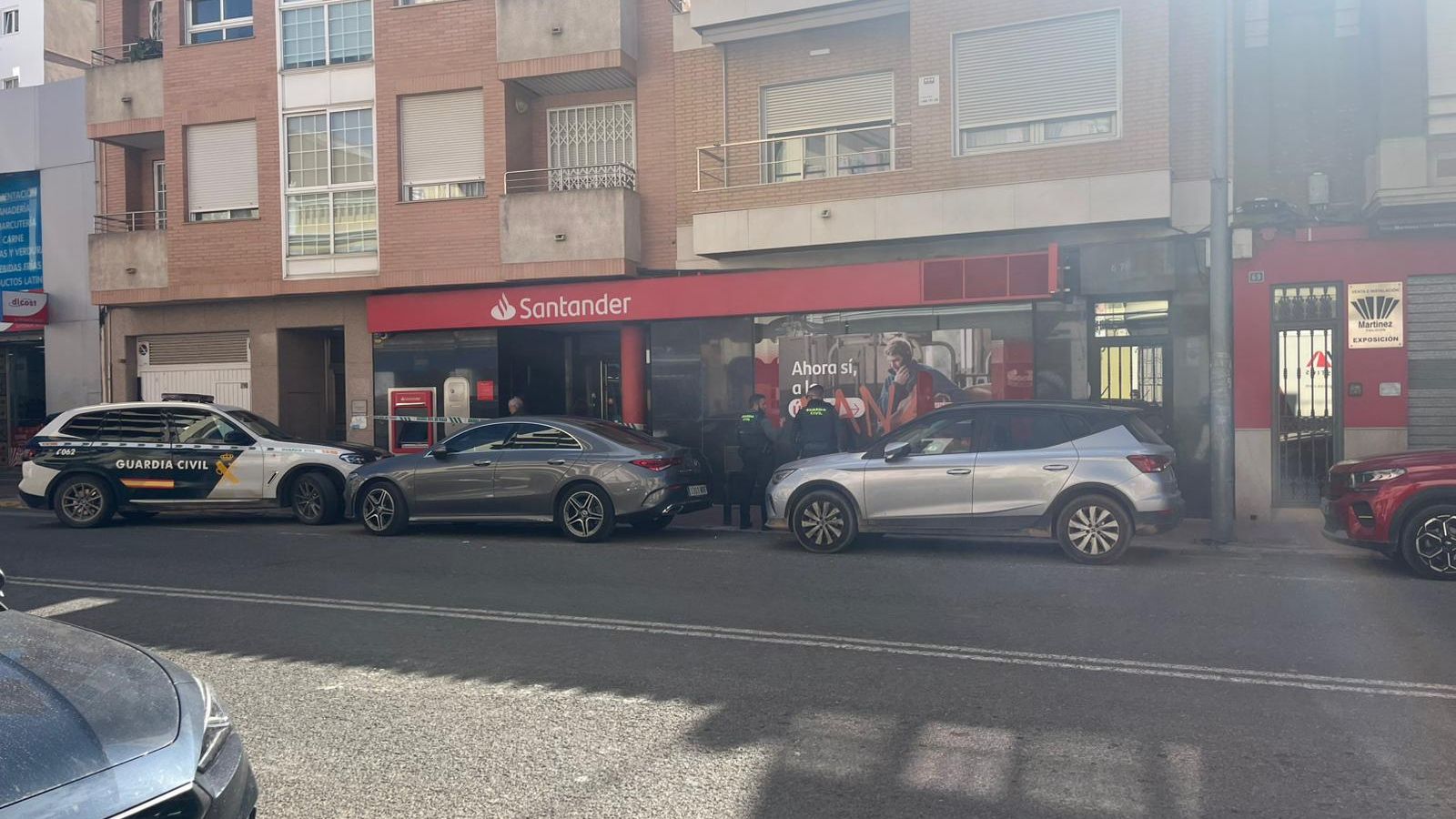 Sucursal del Santander que ha patit l'atracament, este dimarts