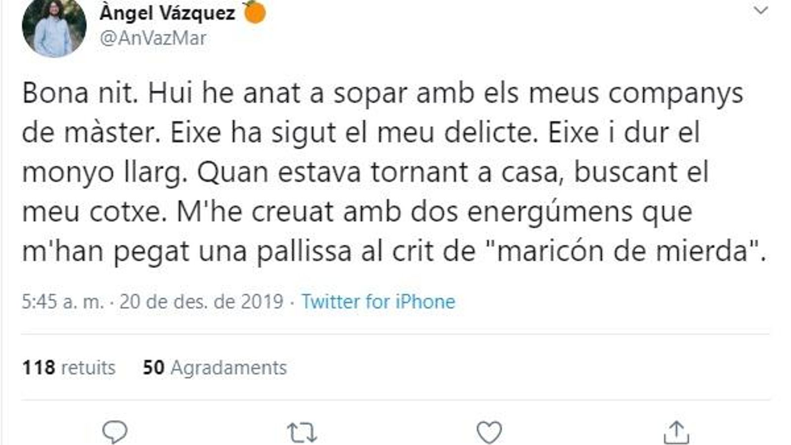 Un regidor de Compromís a Burjassot denuncia una agressió homòfoba