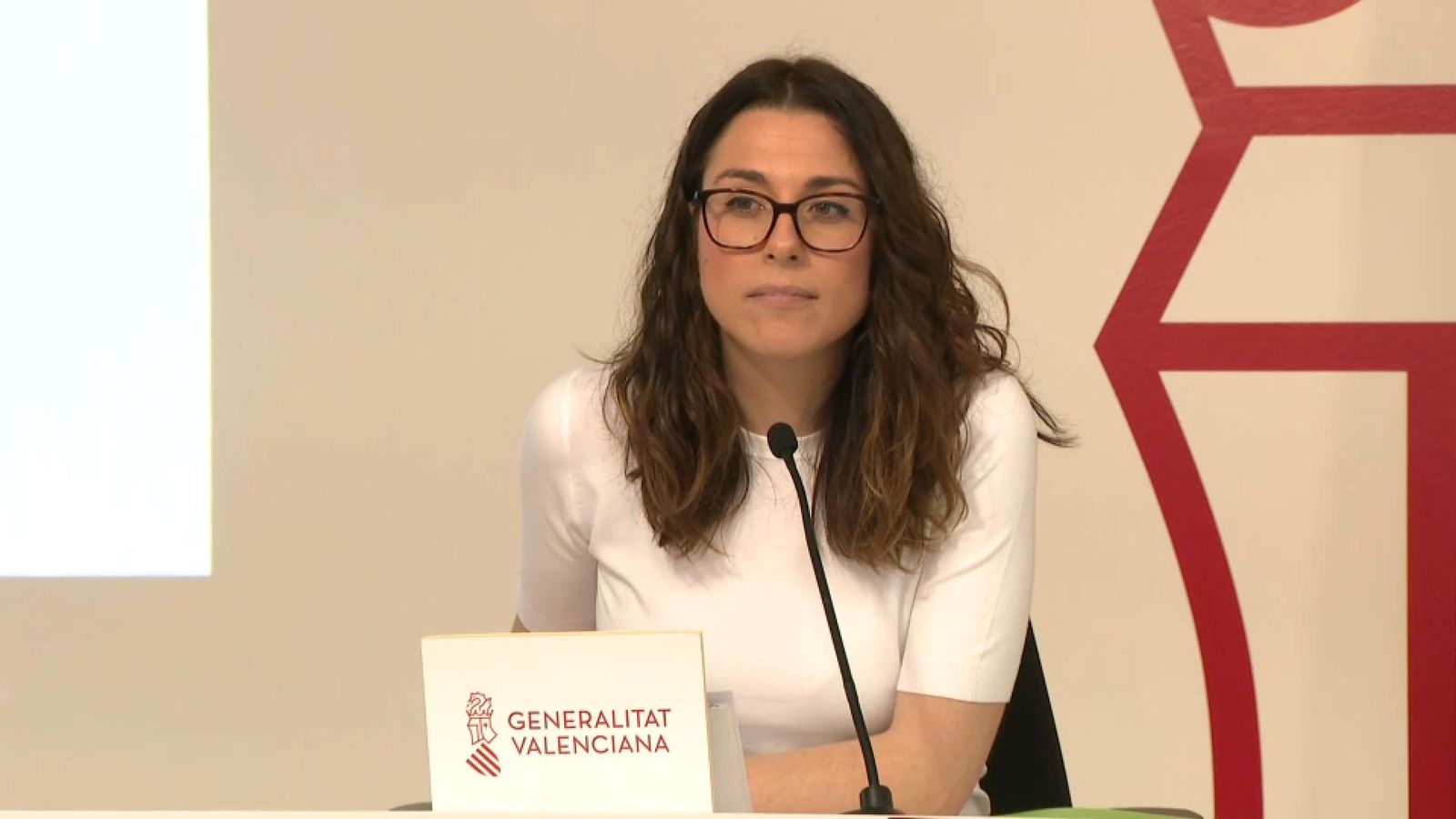 Aitana Mas, aquest divendres, en la roda de premsa posterior al ple del Consell