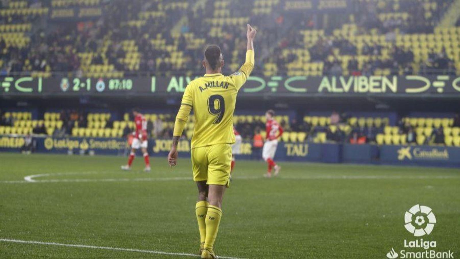 Millán celebra el gol del triomf