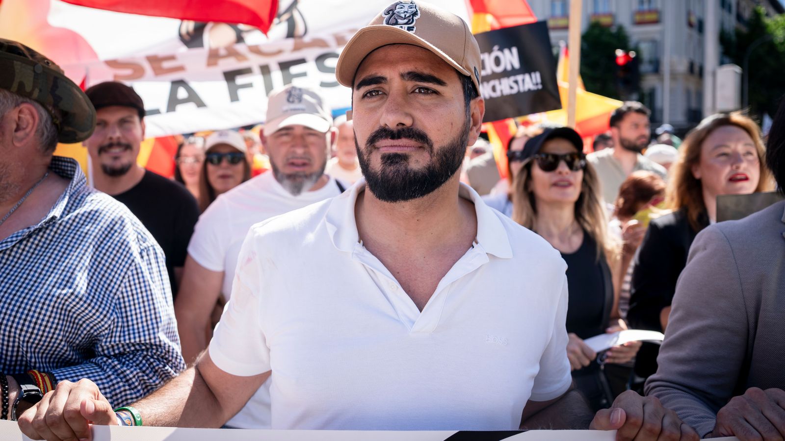 Alvise durant una manifestació contra el govern de Pedro Sánchez el passat maig a Madrid