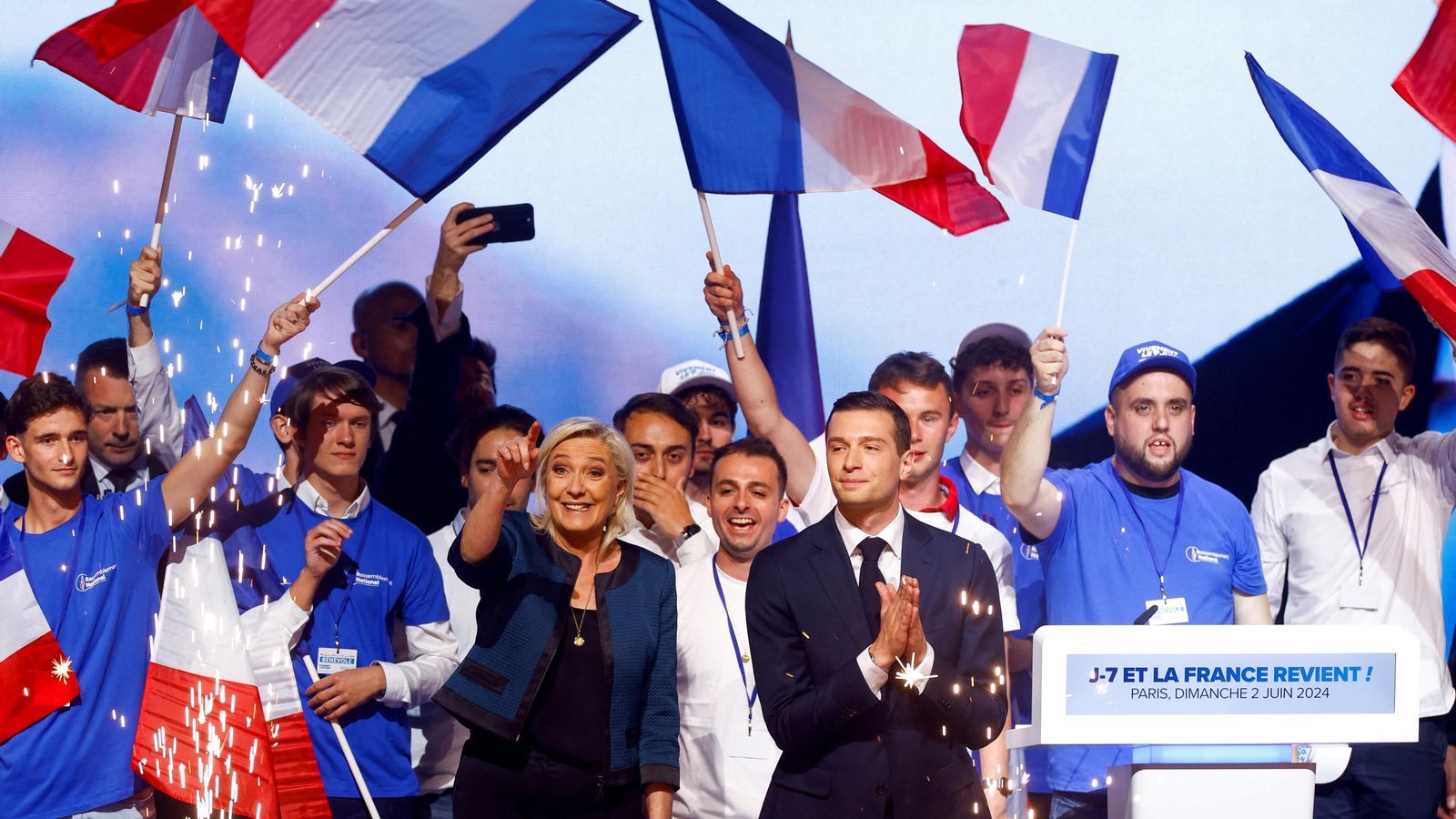 Marine Le Pen, líder del Reagrupament Nacional, durant la campanya de les eleccions europees