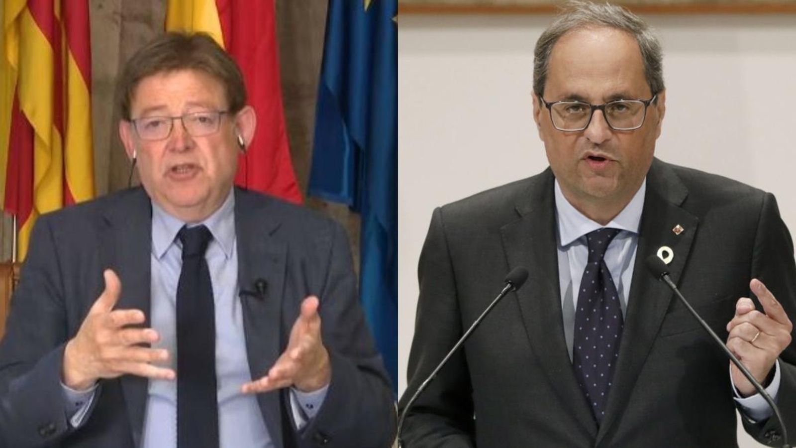 Ximo Puig, president de la Generalitat Valenciana, i el seu homòleg català, Quim Torra