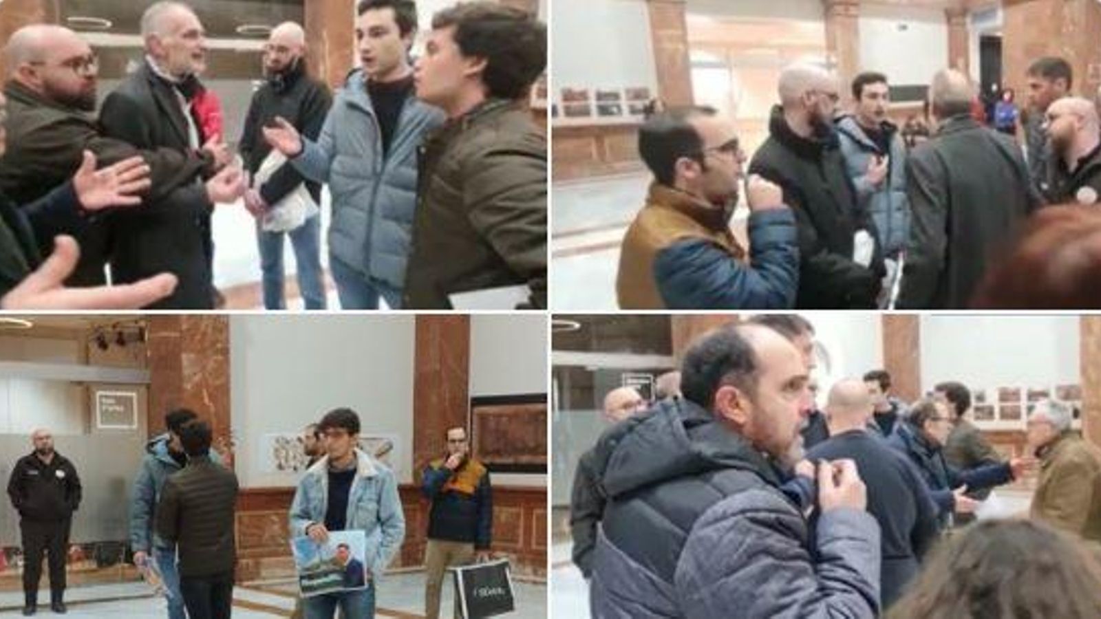 Captura del timeline de la diputada Marisa Saavedra amb imatge d'alguns dels esvalotadors