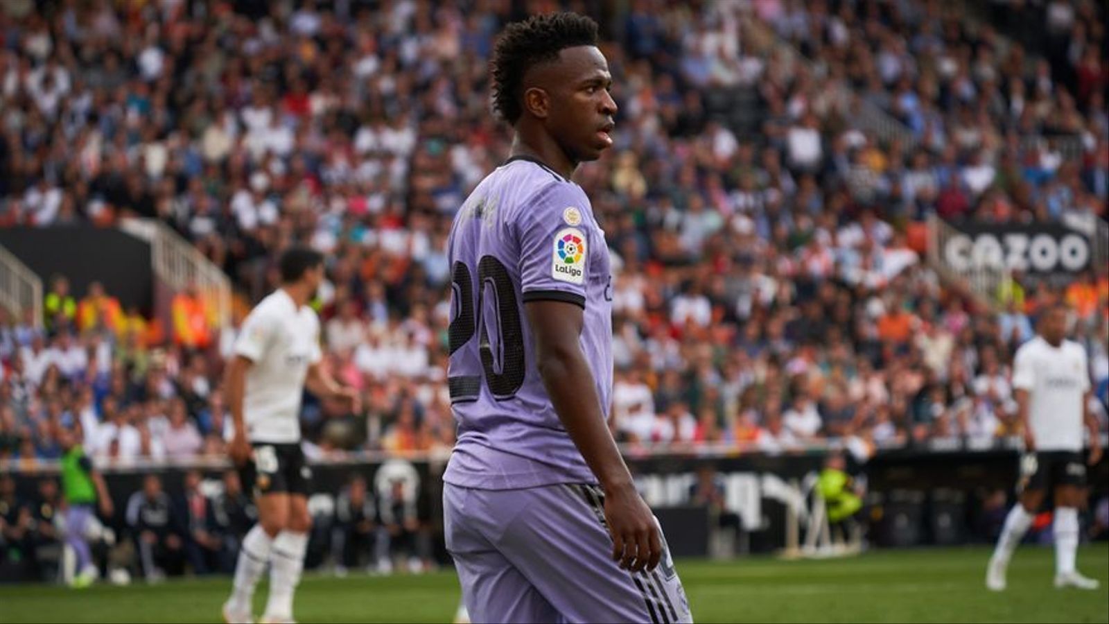 Vinícius en el partit contra el València CF