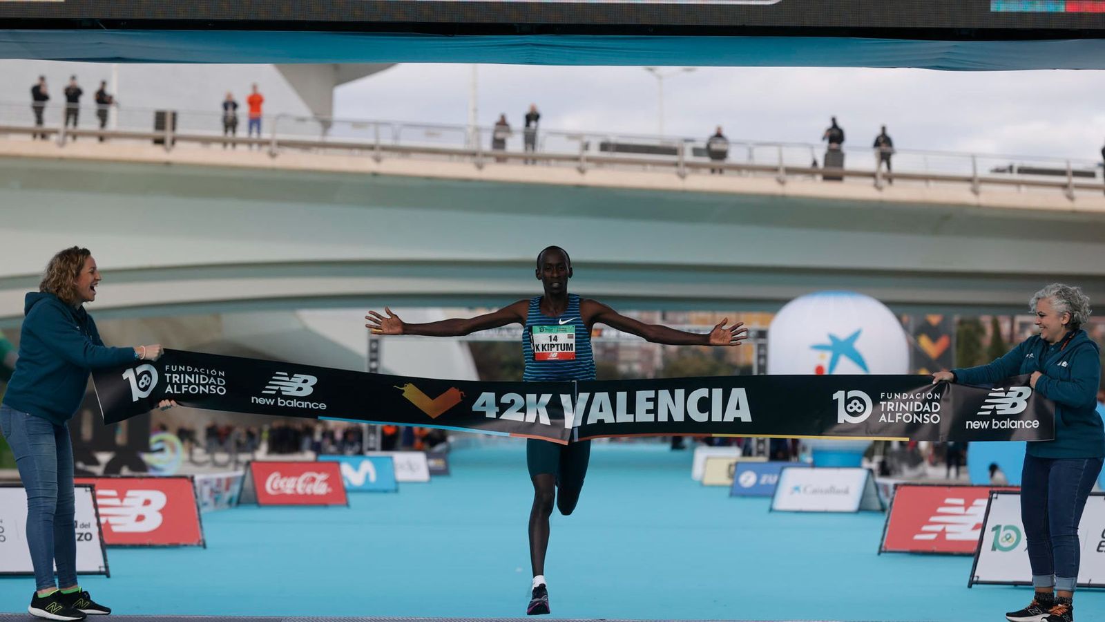 Kiptum, en l'arribada a meta