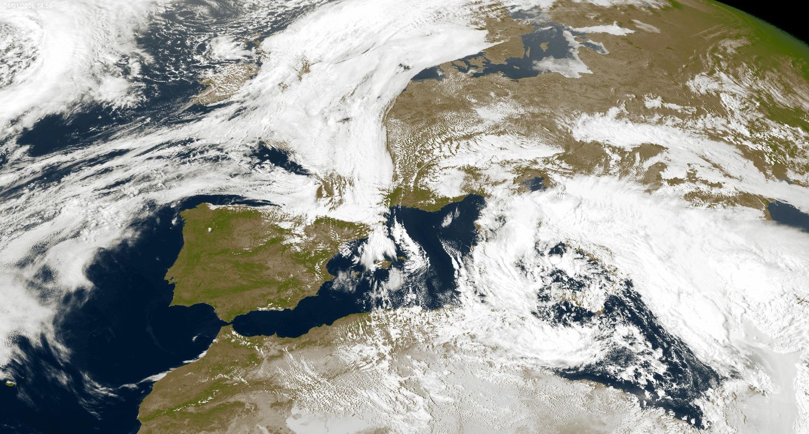 Captura d'imatge de la península Ibèrica vista des del Meteosat