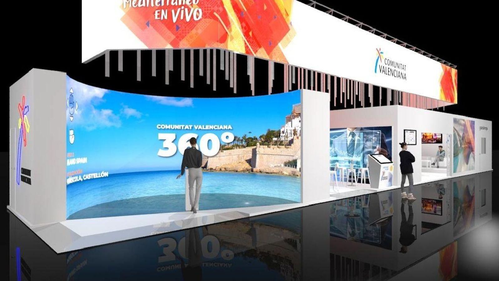 Maqueta de l'estand 360º de la Comunitat Valenciana a Fitur