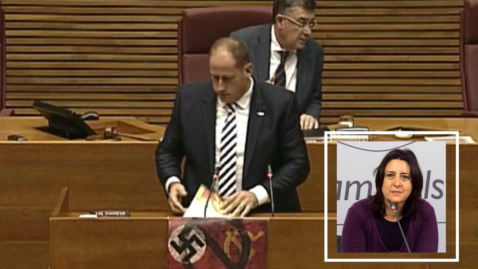 Pérez Garijo qualifica \"d\'esperpèntic\" el cartell exhibit per Vox a les Corts