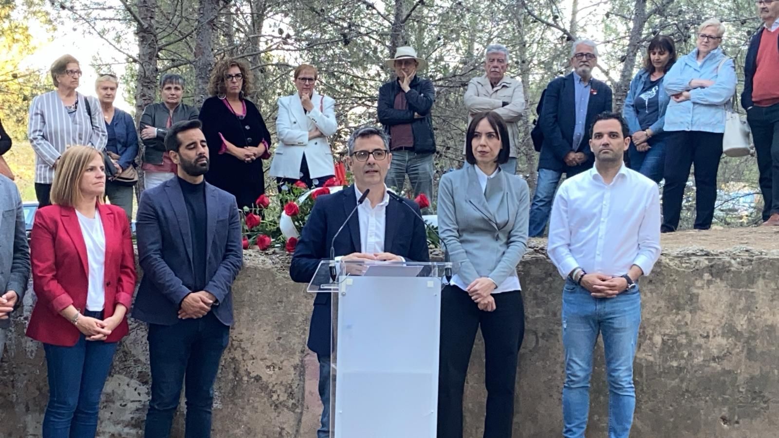 Bolaños, aquest dimarts, amb la delegada del govern a la Comunitat Valenciana, Pilar Bernabé, i la secretària general dels socialistes valencians, Diana Morant, entre altres