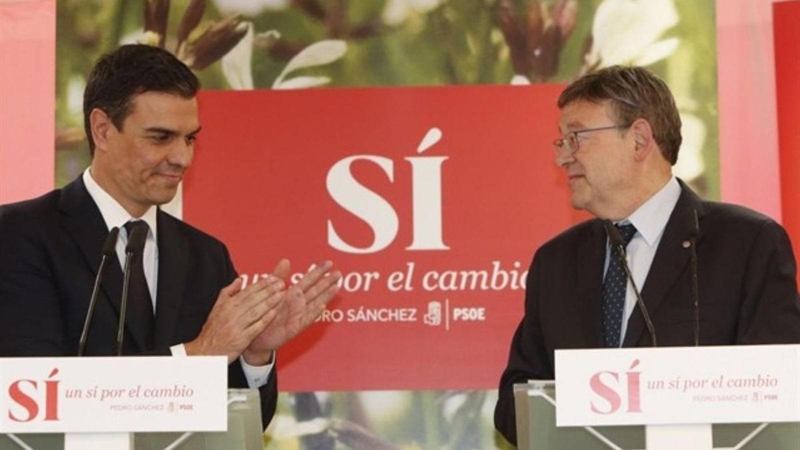 Pedro Sánchez i Ximo Puig en un acte del PSPV