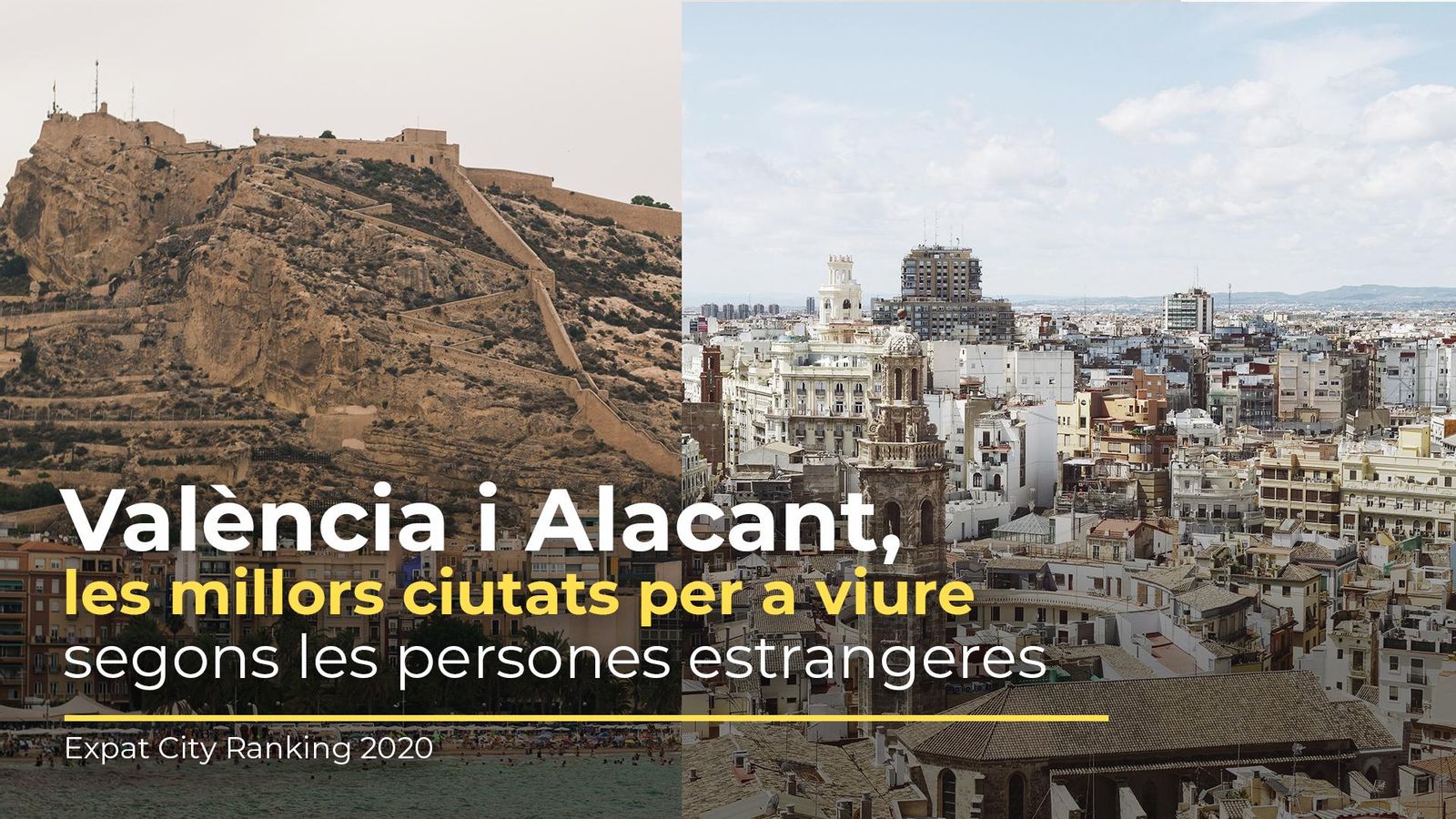 Vistes panoràmiques de les ciutats d'Alacant i València