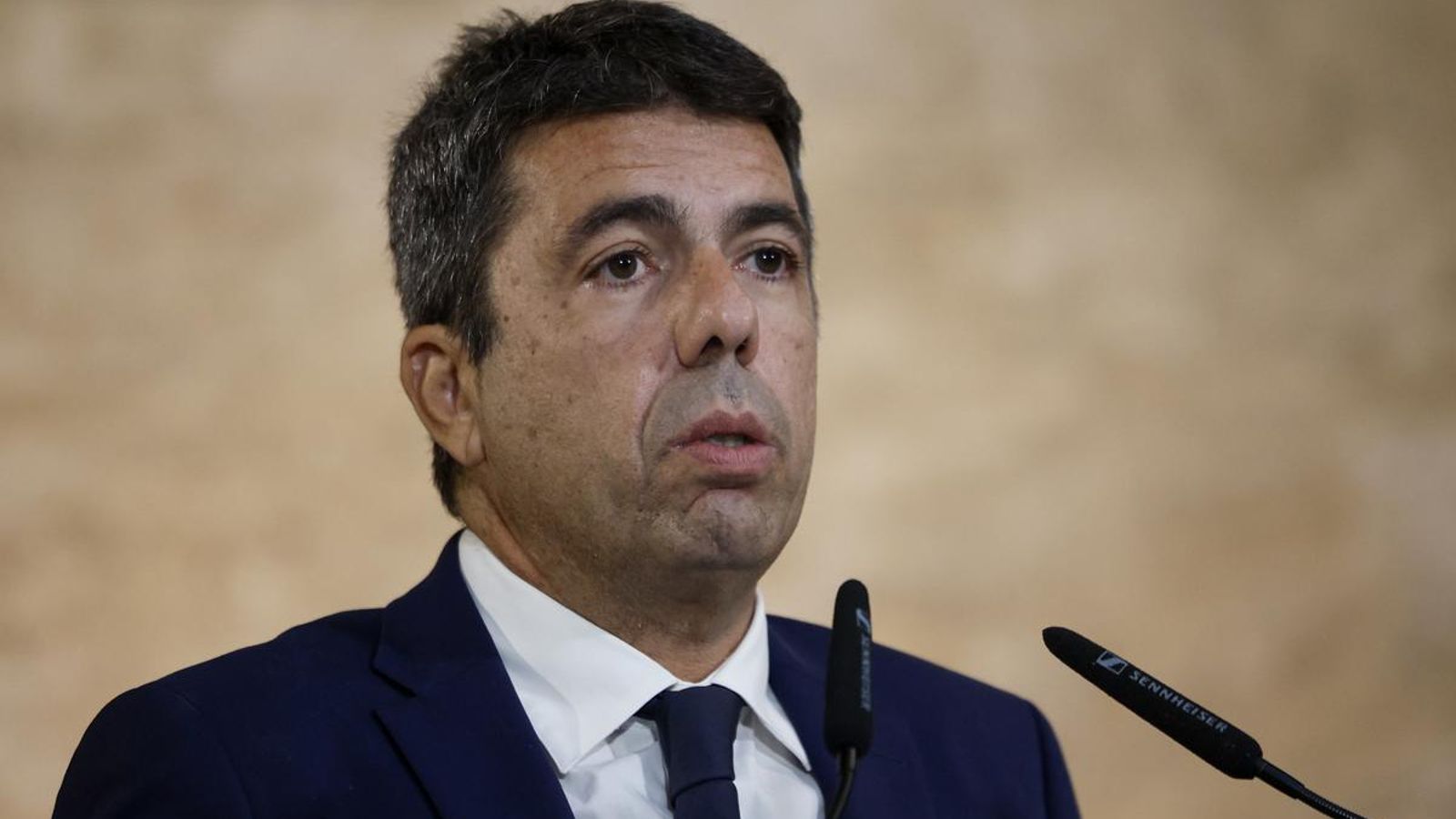 El president en funcions, Carlos Mazón, el dia de la dimissió