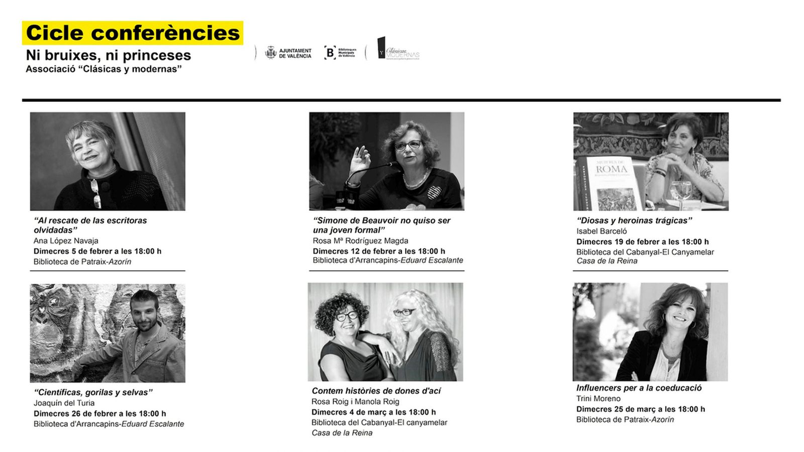 \'Ni bruixes ni princeses\', cicle de conferències amb motiu del dia de la dona