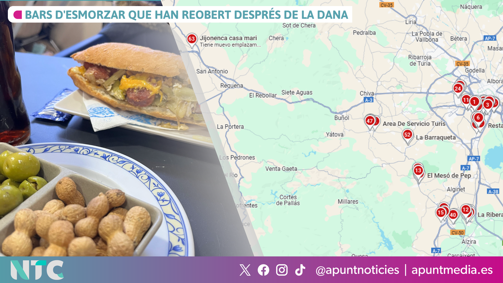 Bars d'esmorzar que han reobert després de la dana