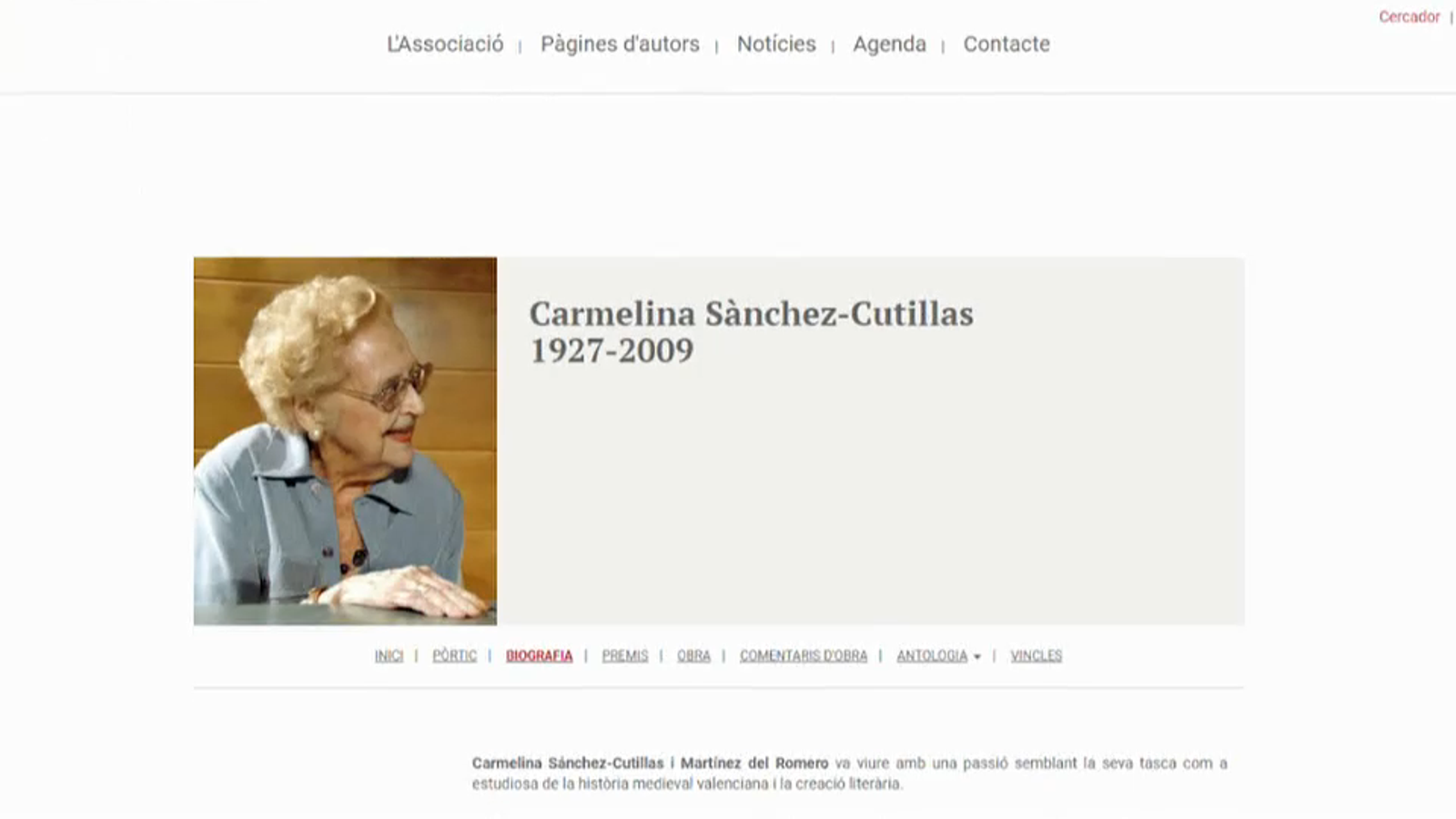 VÍDEO | L\'AVL dedicarà l\'any 2020 a Carmelina Sánchez-Cutillas