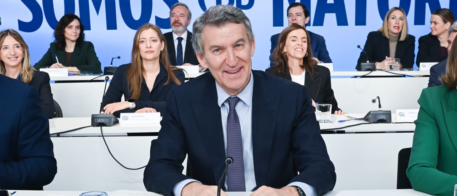 El president del Partit Popular, Alberto Núñez Feijóo, durant la reunió de la Junta Directiva Nacional del partit, el 9 de febrer de 2026, a Madrid