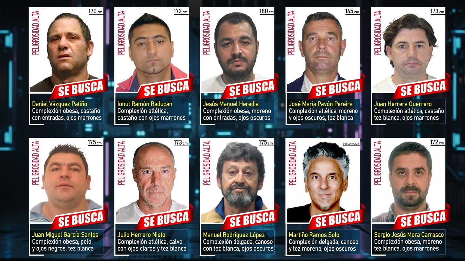 Els deu fugitius més buscats d'Espanya