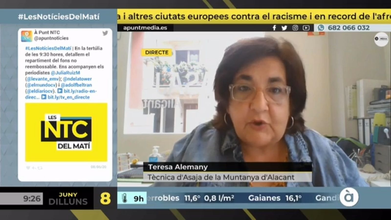 08.06.2020 | NM Entrevista a Teresa Alemany sobre l’avanç de la xilel·la