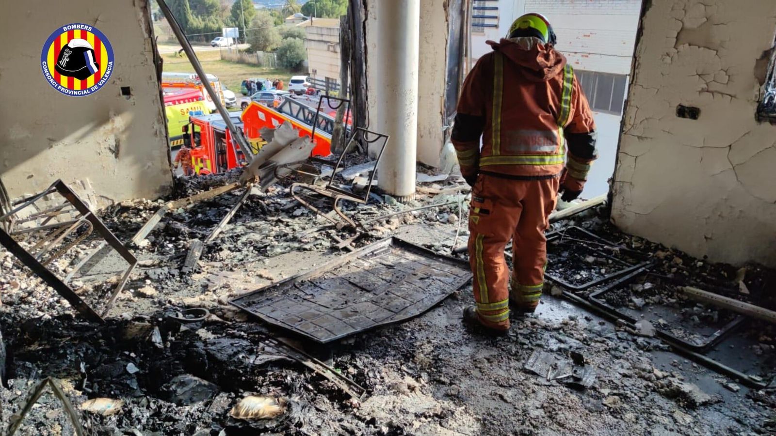 Imatge de l'incendi a la Pobla de Vallbona