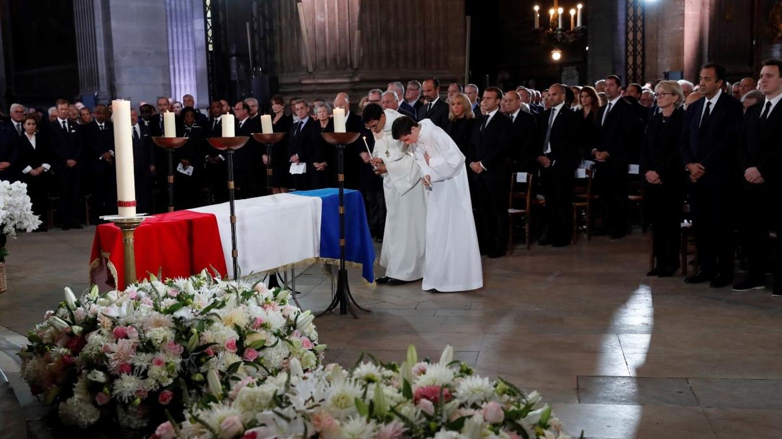 Cerimònia religiosa a l'església de Sant Sulpici de París en memòria de l'expresident Jacques Chirac