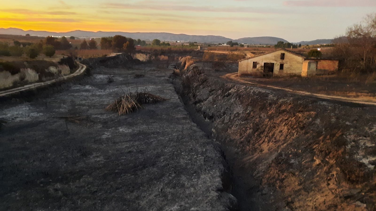 Una imatge de la zona cremada a Bèlgida