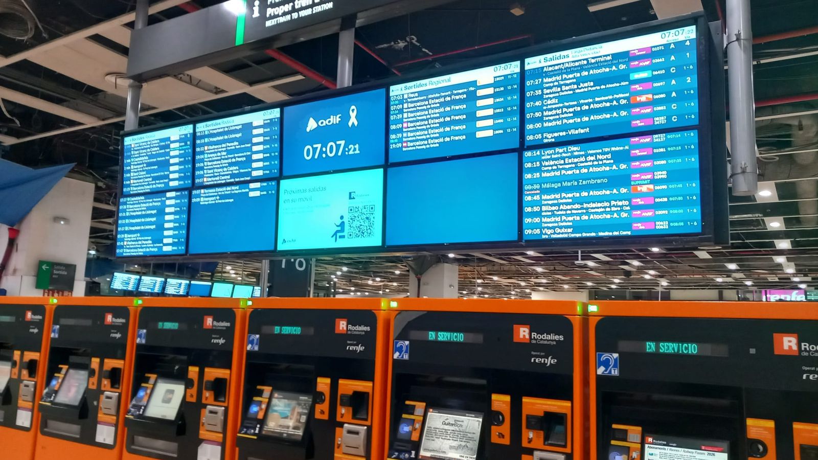 Informació dels serveis de Rodalies, este divendres