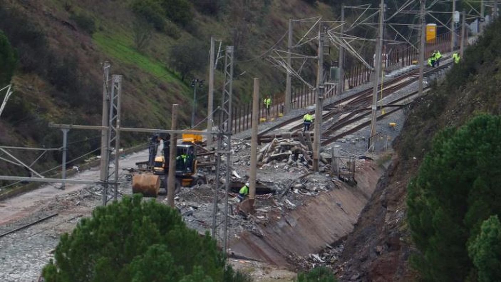 El punt de l'accident després de la retirada dels combois